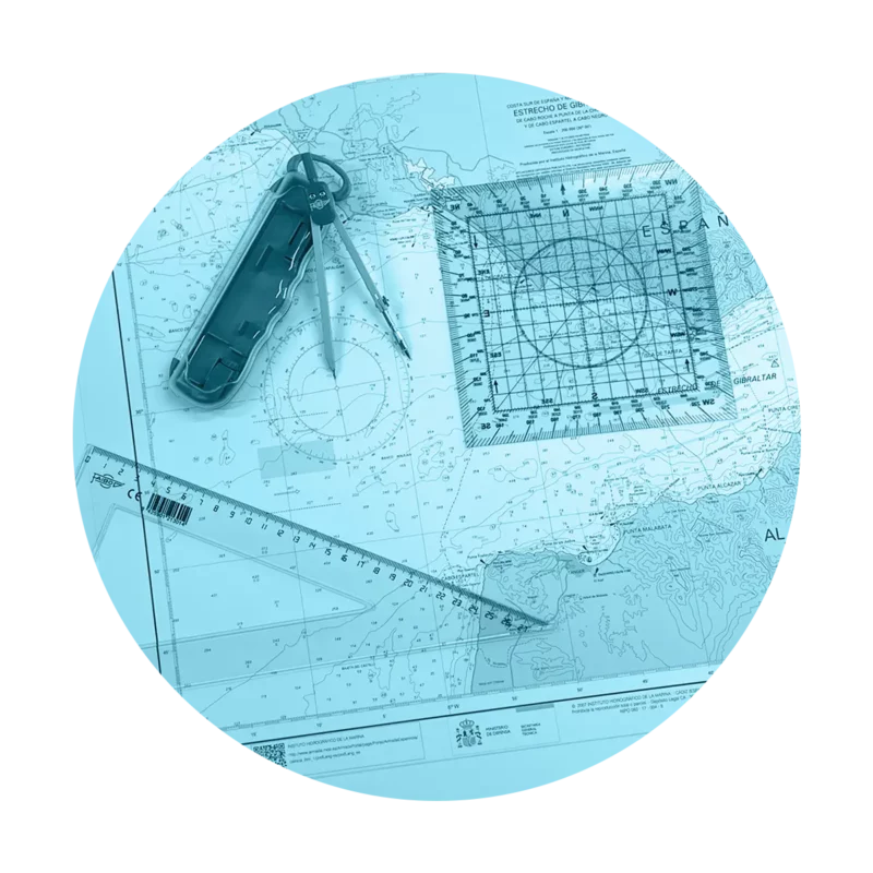 Todo lo que necesitas para el desarrollo de los ejercicios de carta de navegación. -EscolaPort - Barcelona